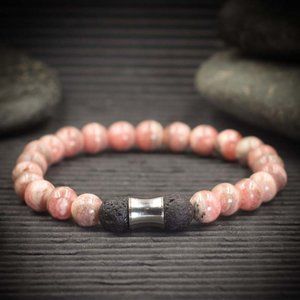 Rhodochrosite Aromatherapy Stretch Bracelet - Handmade to Order